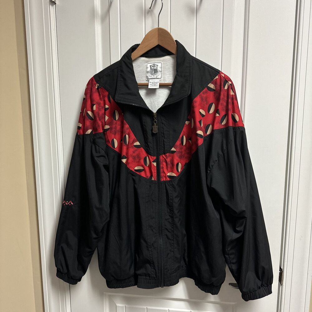 Vintage Pebble Beach ProAm Golf Windbreaker Bomber Style Jacket L Abstract AOP